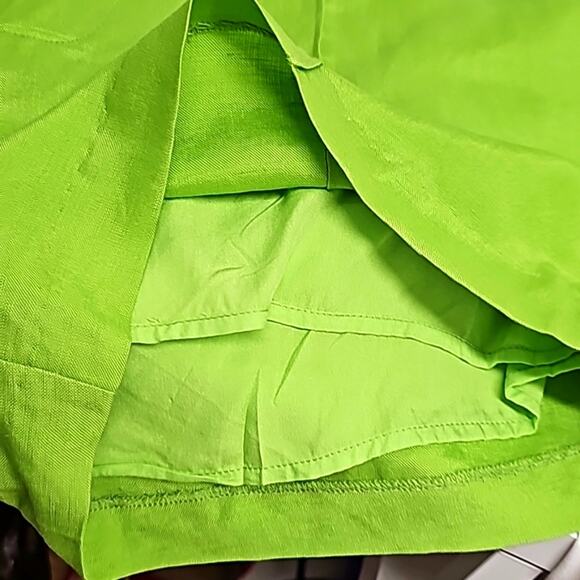 ASTR The Label Amiah Womens Linen/Viscose Fully Lined Lime Green Shorts Size L - Picture 7 of 11